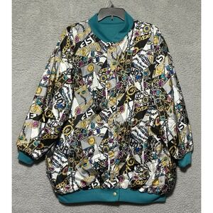 Vintage Be In The Current Seen Reversible Jacket Gold Chains Graphics One Size